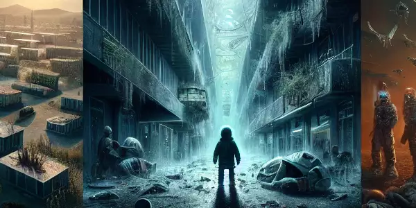 外星生物与人类对比，封锁小镇内生态崩溃场景。